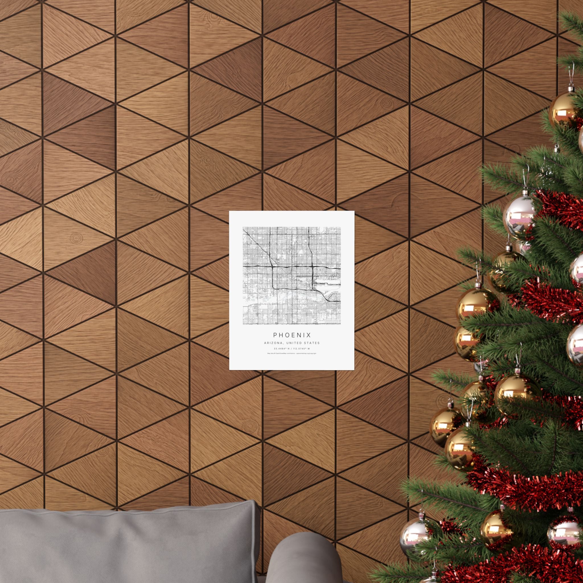 Phoenix, Arizona City Map Print — Minimalist Street Map Wall Art