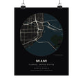 Miami, Florida City Map Print — Noir Black Street Map Wall Art