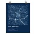 San Antonio, Texas City Map Print — Blueprint Navy Street Map Wall Art