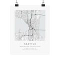 Seattle, Washington City Map Print — Minimalist Street Map Wall Art