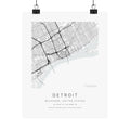 Detroit, Michigan City Map Print — Minimalist Street Map Wall Art