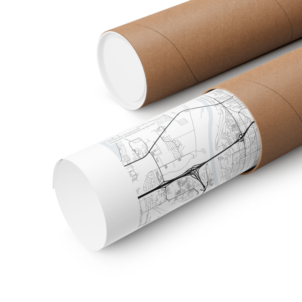 Omaha, Nebraska City Map Print — Minimalist Street Map Wall Art