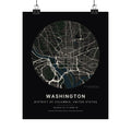 Washington, District of Columbia City Map Print — Noir Black Street Map Wall Art