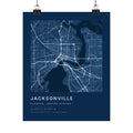 Jacksonville, Florida City Map Print — Blueprint Navy Street Map Wall Art