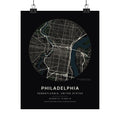 Philadelphia, Pennsylvania City Map Print — Noir Black Street Map Wall Art