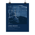 Long Beach, California City Map Print — Blueprint Navy Street Map Wall Art