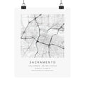 Sacramento, California City Map Print — Minimalist Street Map Wall Art