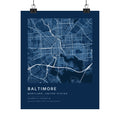 Baltimore, Maryland City Map Print — Blueprint Navy Street Map Wall Art