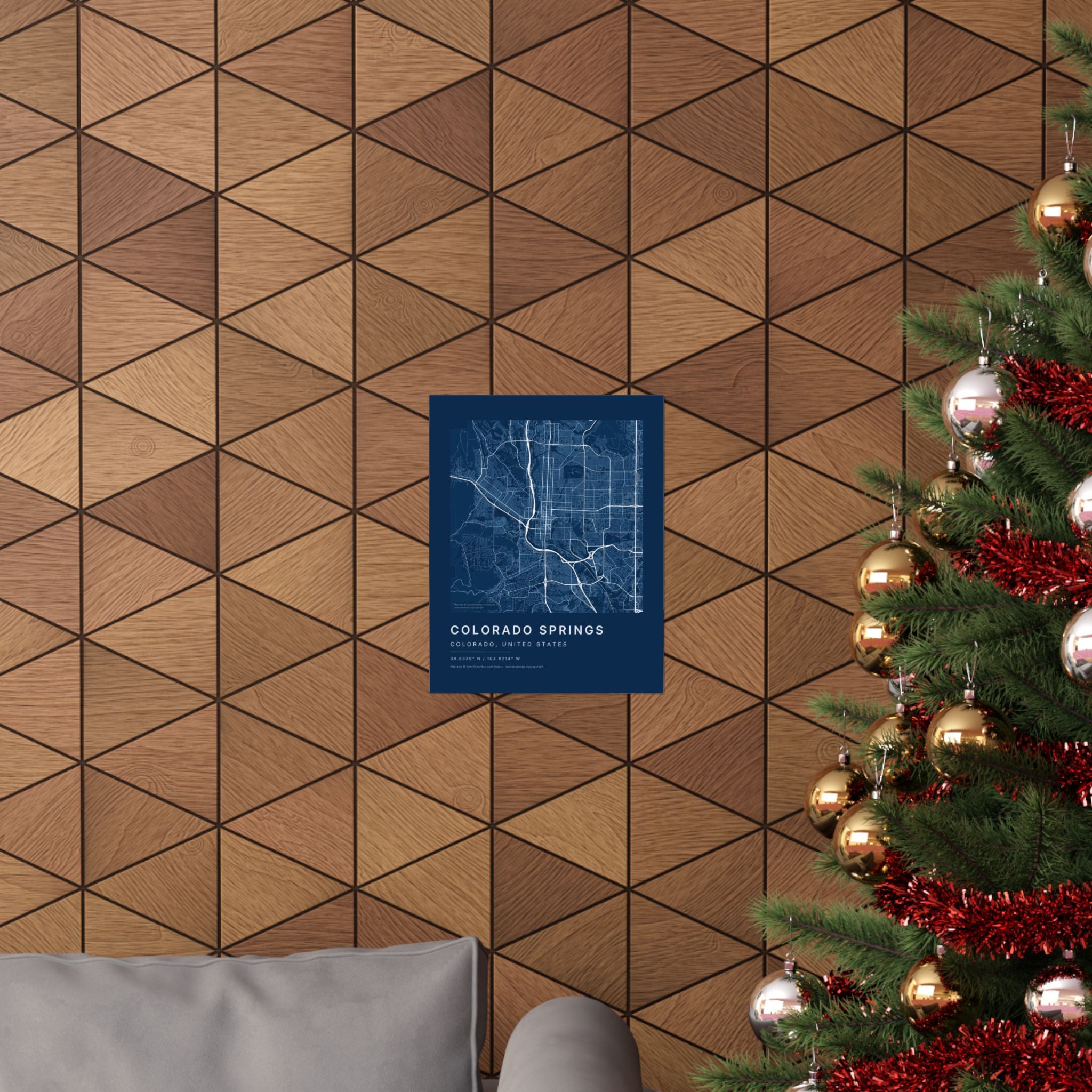 Colorado Springs, Colorado City Map Print — Blueprint Navy Street Map Wall Art