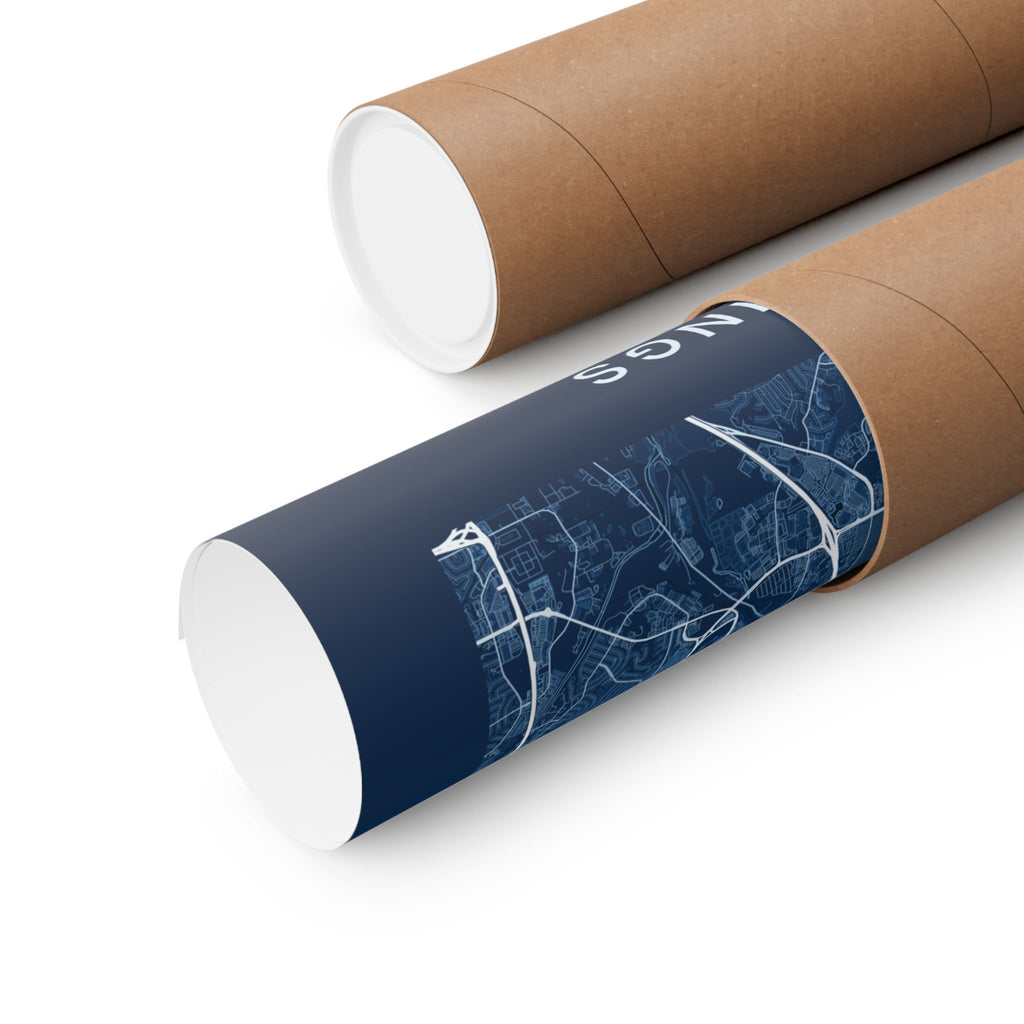 Colorado Springs, Colorado City Map Print — Blueprint Navy Street Map Wall Art