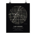 Las Vegas, Nevada City Map Print — Noir Black Street Map Wall Art