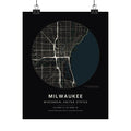 Milwaukee, Wisconsin City Map Print — Noir Black Street Map Wall Art