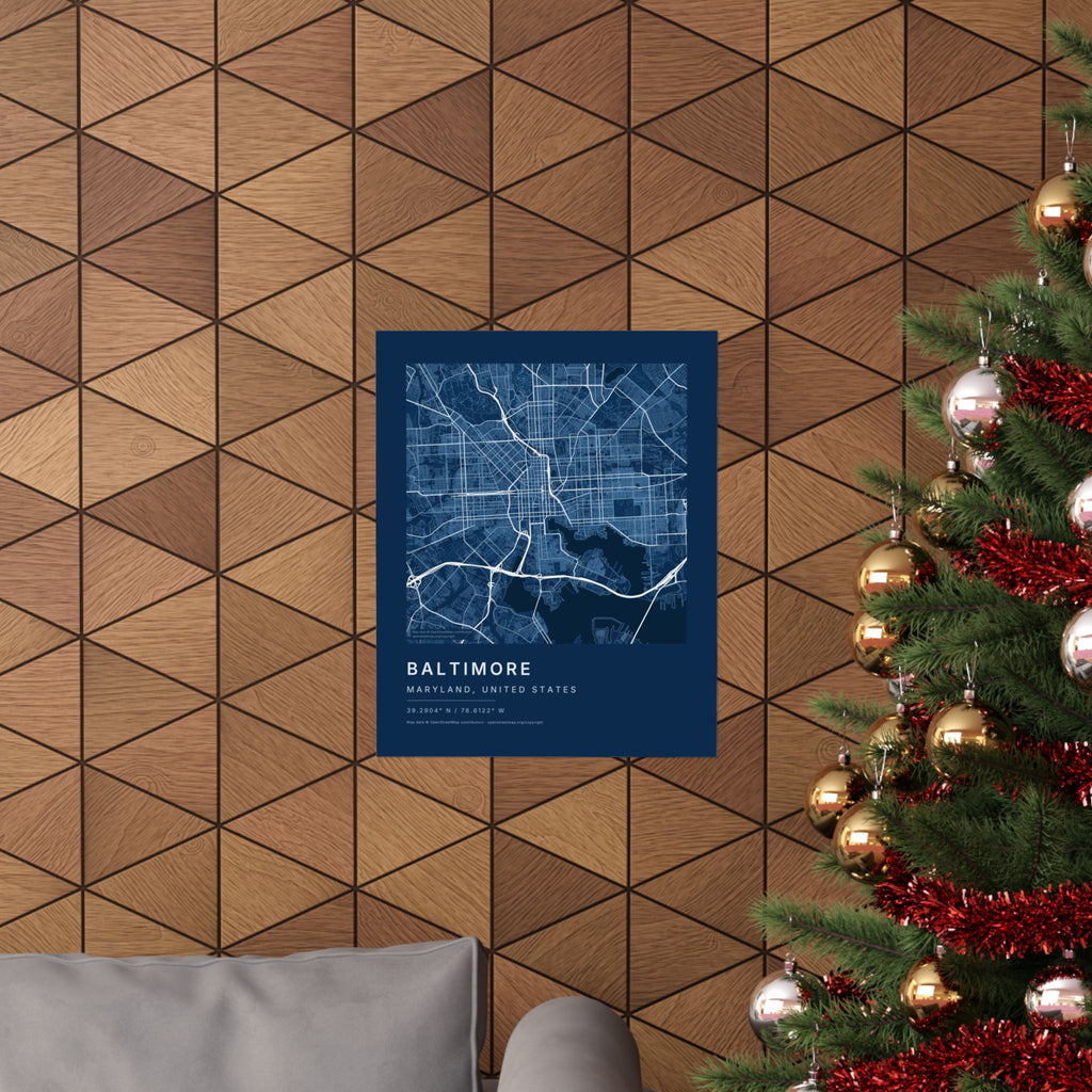Baltimore, Maryland City Map Print — Blueprint Navy Street Map Wall Art