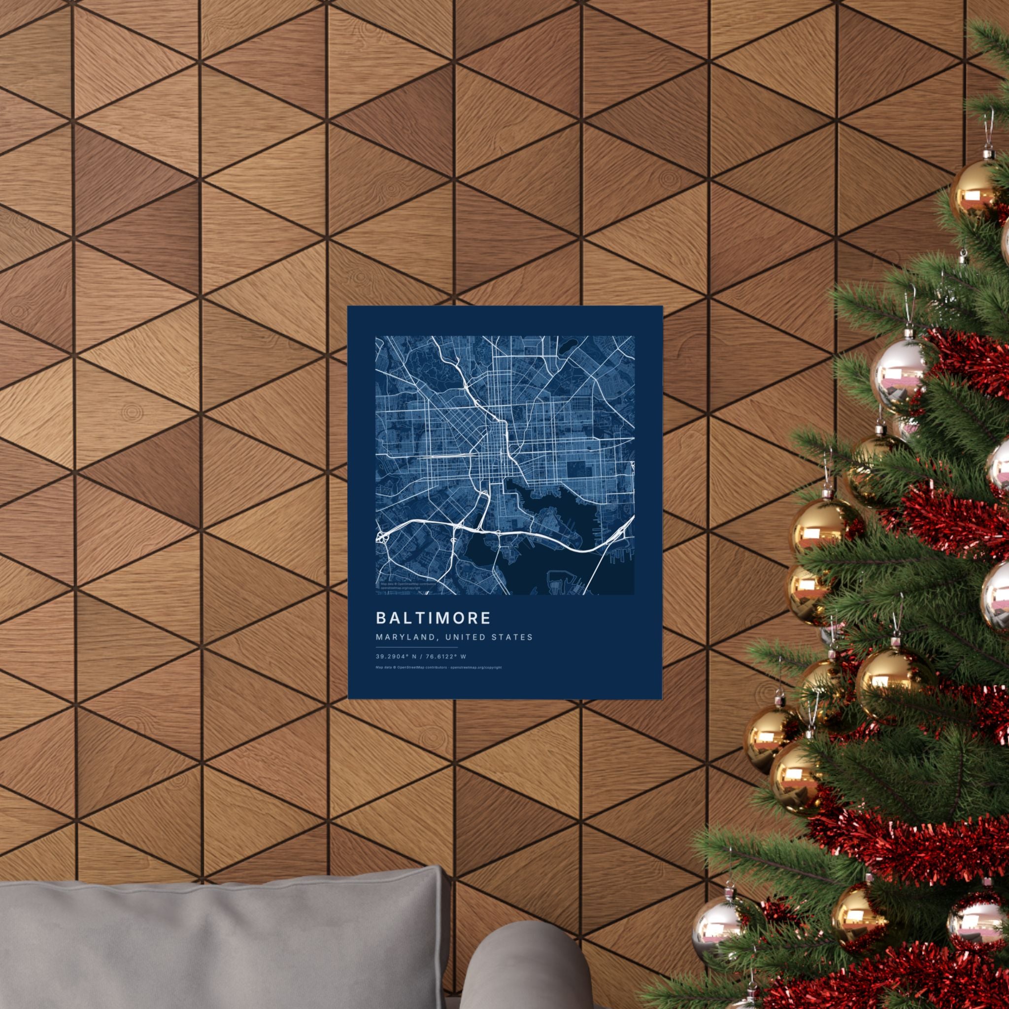 Baltimore, Maryland City Map Print — Blueprint Navy Street Map Wall Art
