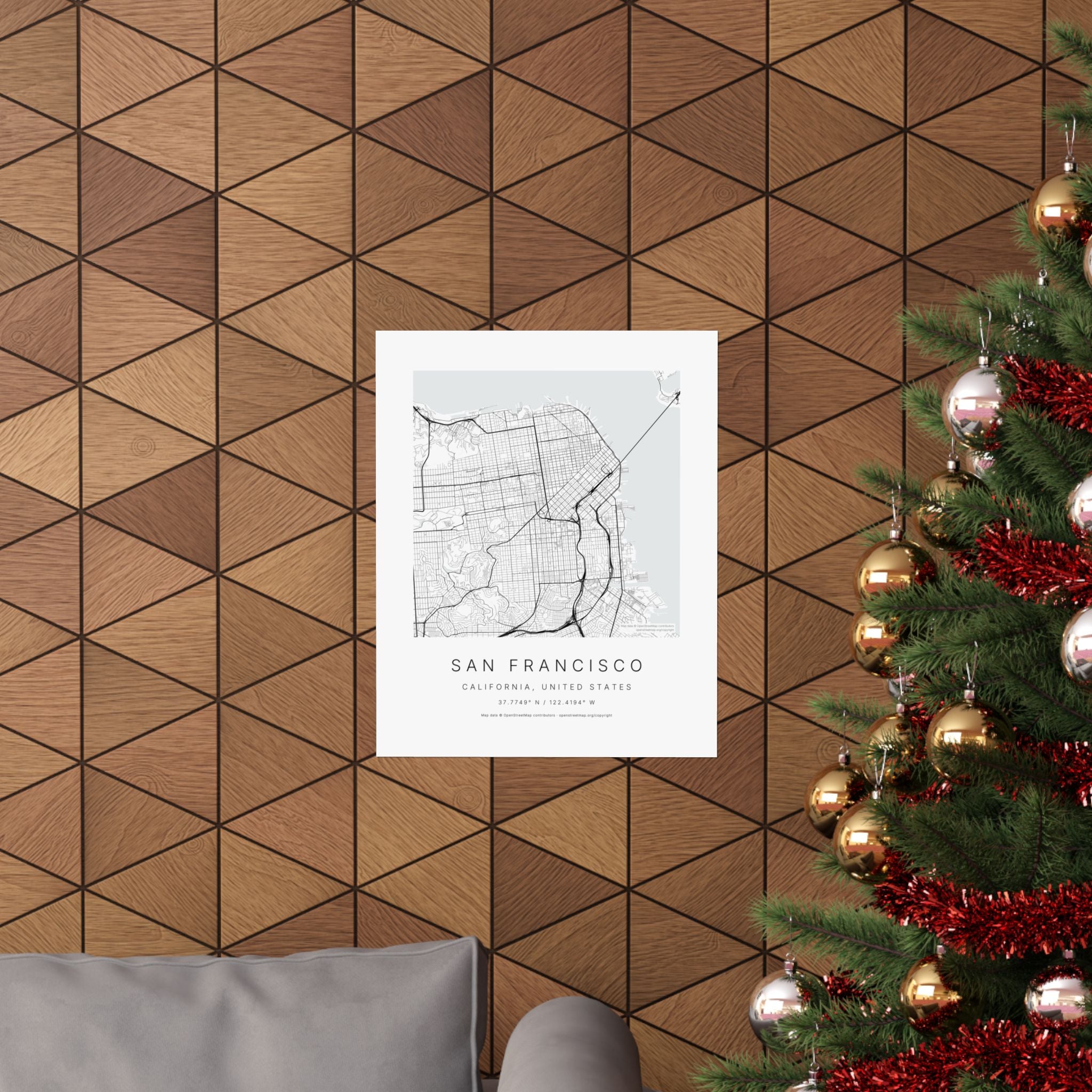 San Francisco, California City Map Print — Minimalist Street Map Wall Art