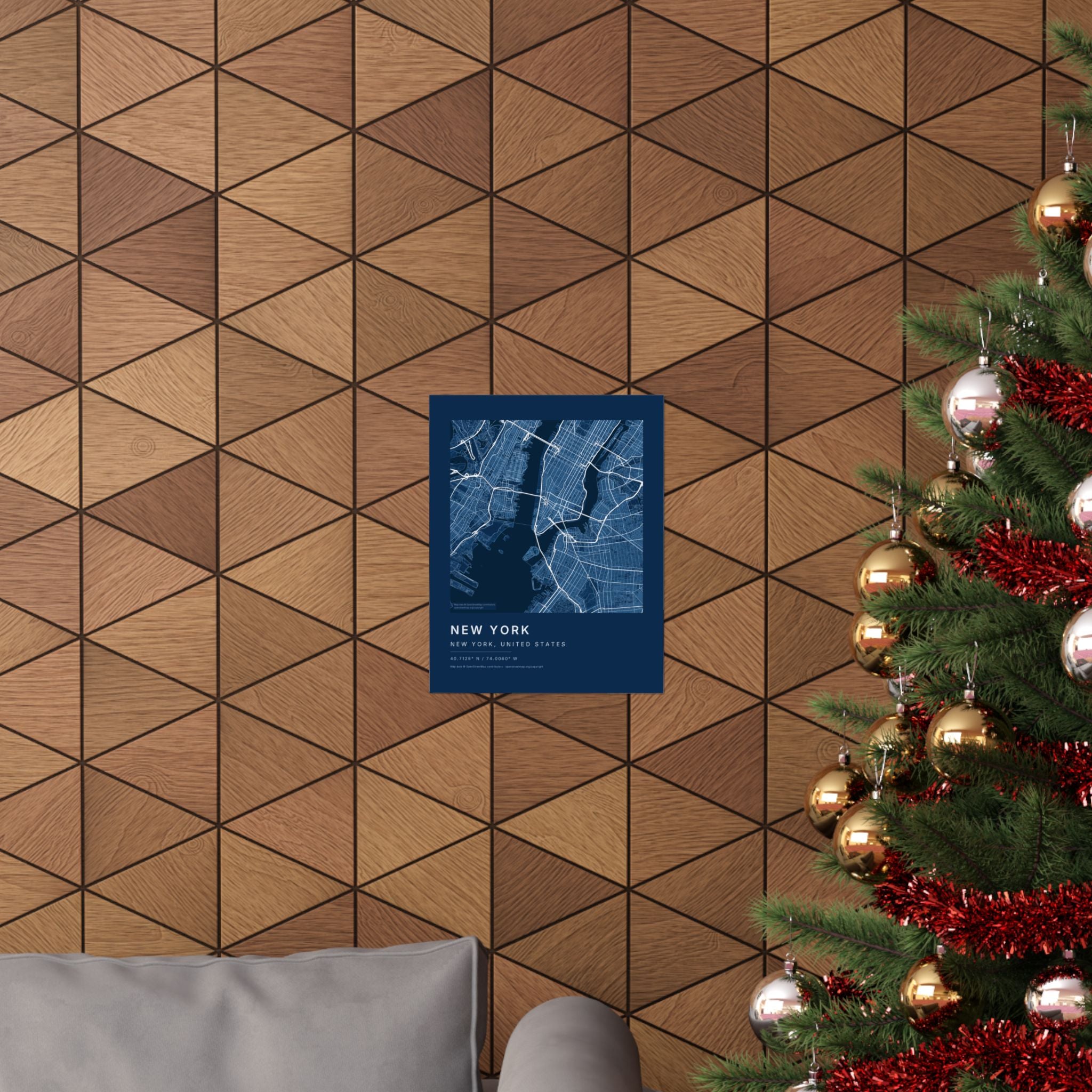 New York, New York City Map Print — Blueprint Navy Street Map Wall Art