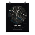 Oakland, California City Map Print — Noir Black Street Map Wall Art