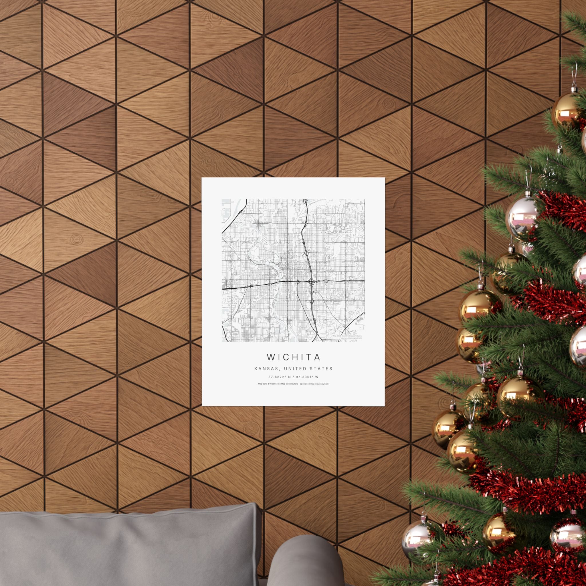 Wichita, Kansas City Map Print — Minimalist Street Map Wall Art