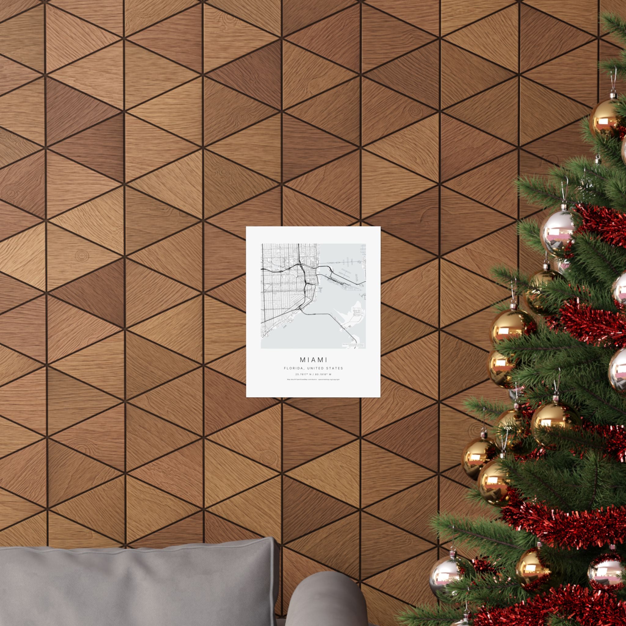 Miami, Florida City Map Print — Minimalist Street Map Wall Art