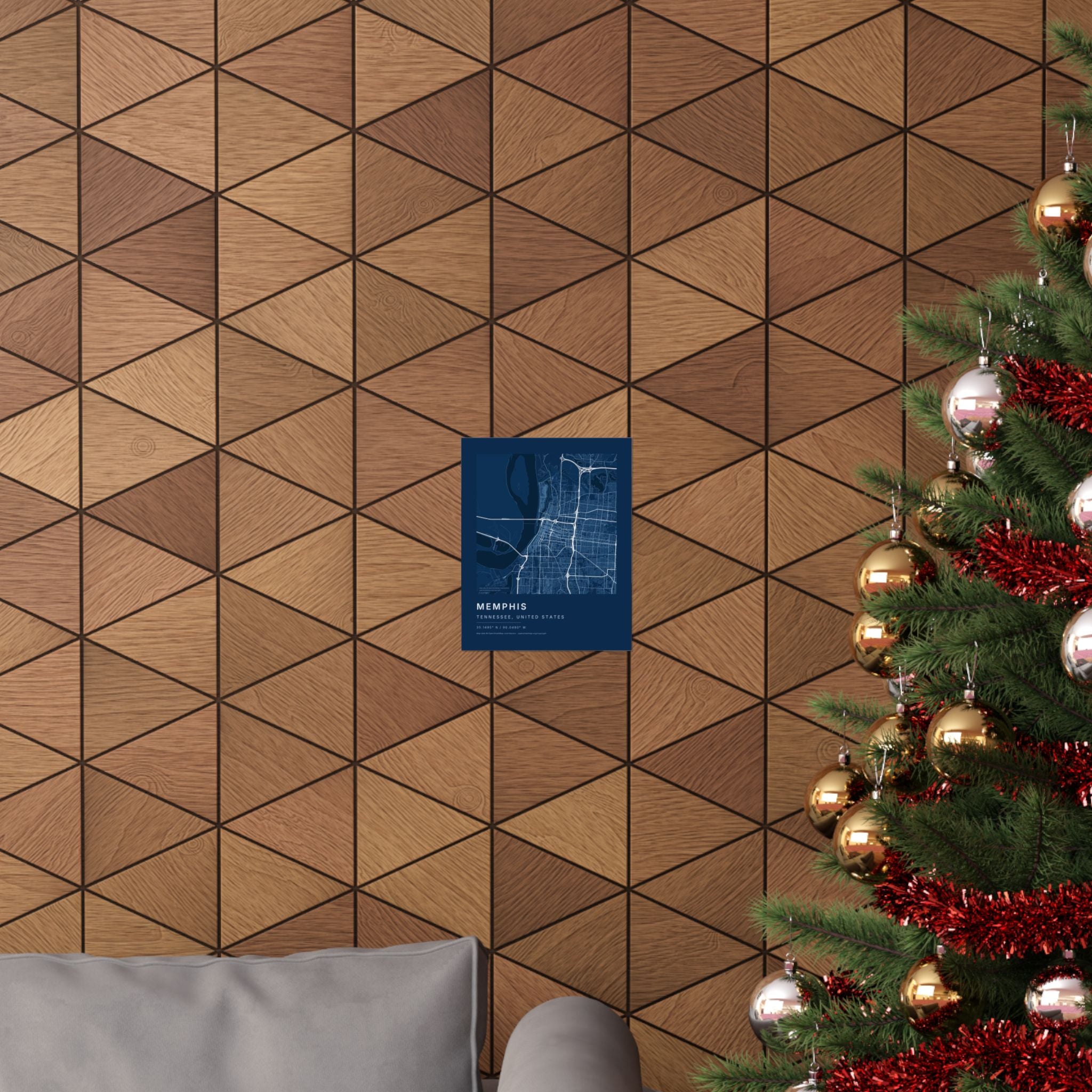 Memphis, Tennessee City Map Print — Blueprint Navy Street Map Wall Art