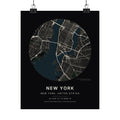 New York, New York City Map Print — Noir Black Street Map Wall Art