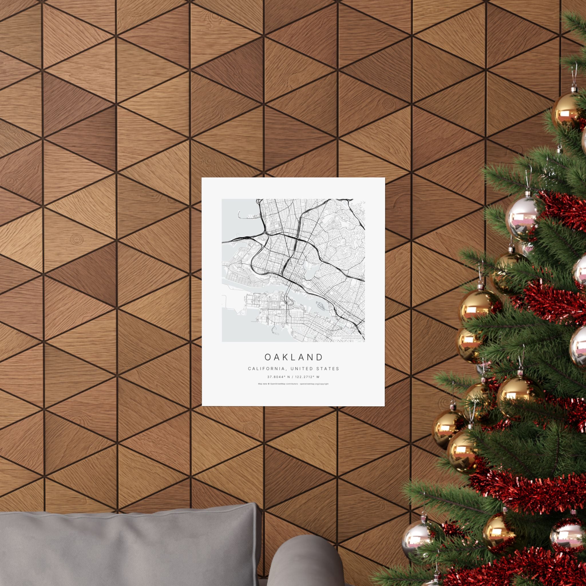 Oakland, California City Map Print — Minimalist Street Map Wall Art
