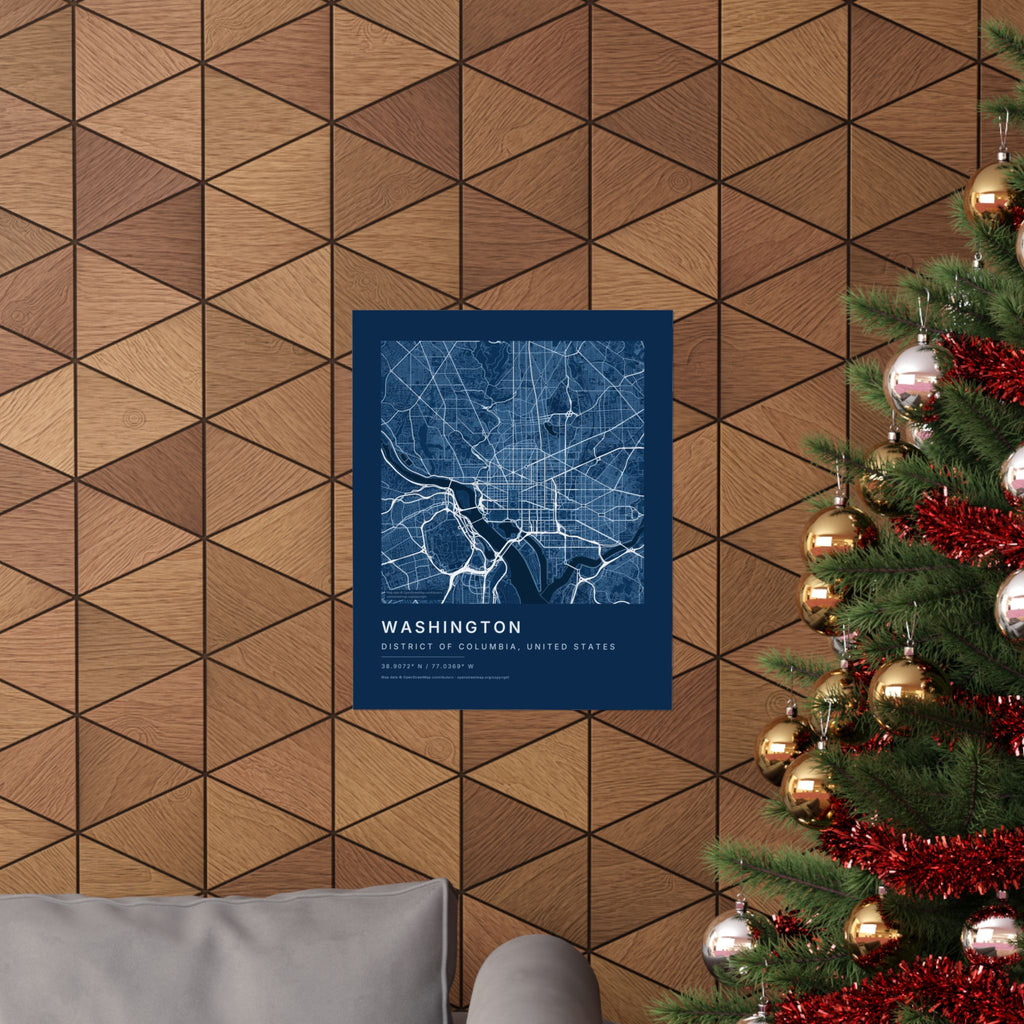 Washington, District of Columbia City Map Print — Blueprint Navy Street Map Wall Art