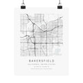 Bakersfield, California City Map Print — Minimalist Street Map Wall Art