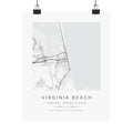 Virginia Beach, Virginia City Map Print — Minimalist Street Map Wall Art