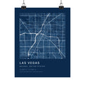 Las Vegas, Nevada City Map Print — Blueprint Navy Street Map Wall Art