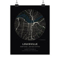 Louisville, Kentucky City Map Print — Noir Black Street Map Wall Art