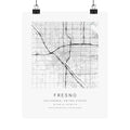 Fresno, California City Map Print — Minimalist Street Map Wall Art