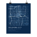 Oklahoma City, Oklahoma City Map Print — Blueprint Navy Street Map Wall Art