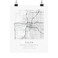 Tulsa, Oklahoma City Map Print — Minimalist Street Map Wall Art
