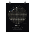 Mesa, Arizona City Map Print — Noir Black Street Map Wall Art
