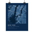 New York, New York City Map Print — Blueprint Navy Street Map Wall Art