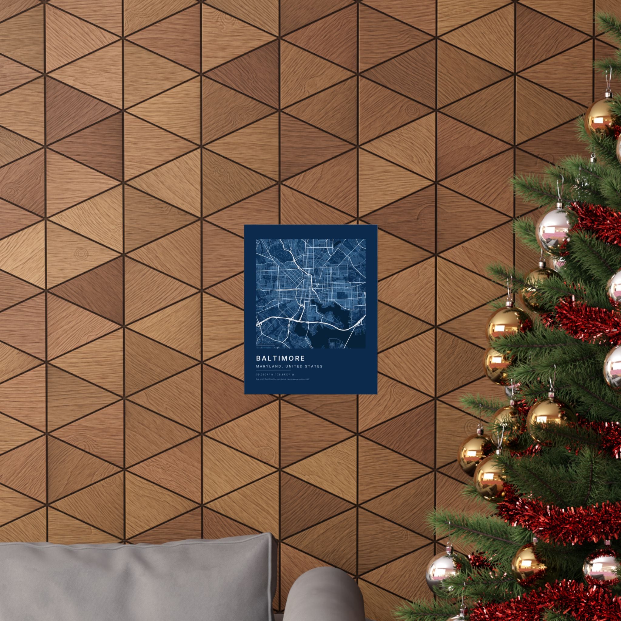Baltimore, Maryland City Map Print — Blueprint Navy Street Map Wall Art