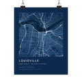 Louisville, Kentucky City Map Print — Blueprint Navy Street Map Wall Art