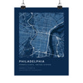 Philadelphia, Pennsylvania City Map Print — Blueprint Navy Street Map Wall Art