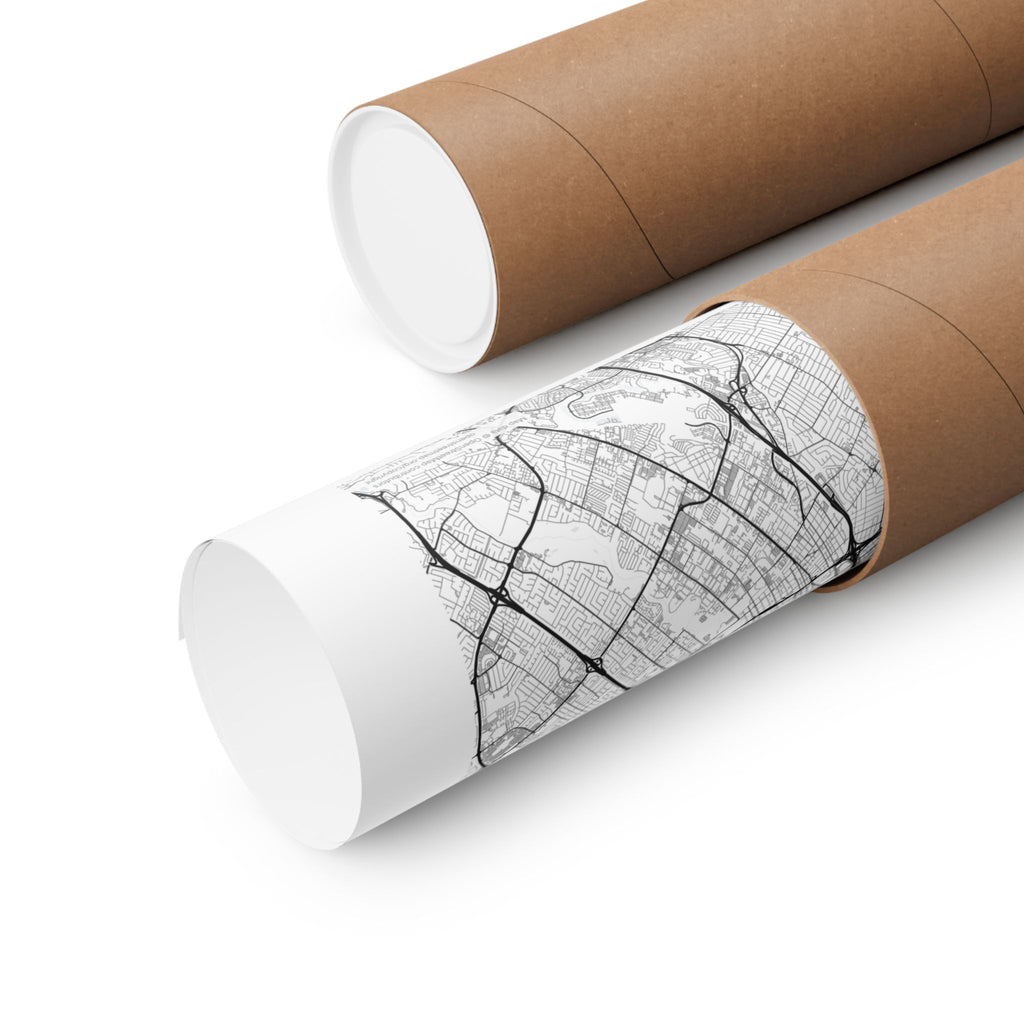 San Jose, California City Map Print — Minimalist Street Map Wall Art