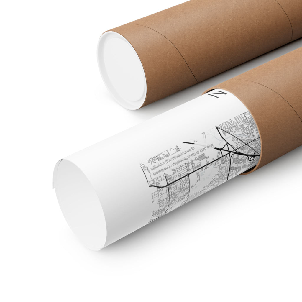 Tucson, Arizona City Map Print — Minimalist Street Map Wall Art
