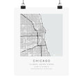 Chicago, Illinois City Map Print — Minimalist Street Map Wall Art