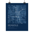 Indianapolis, Indiana City Map Print — Blueprint Navy Street Map Wall Art