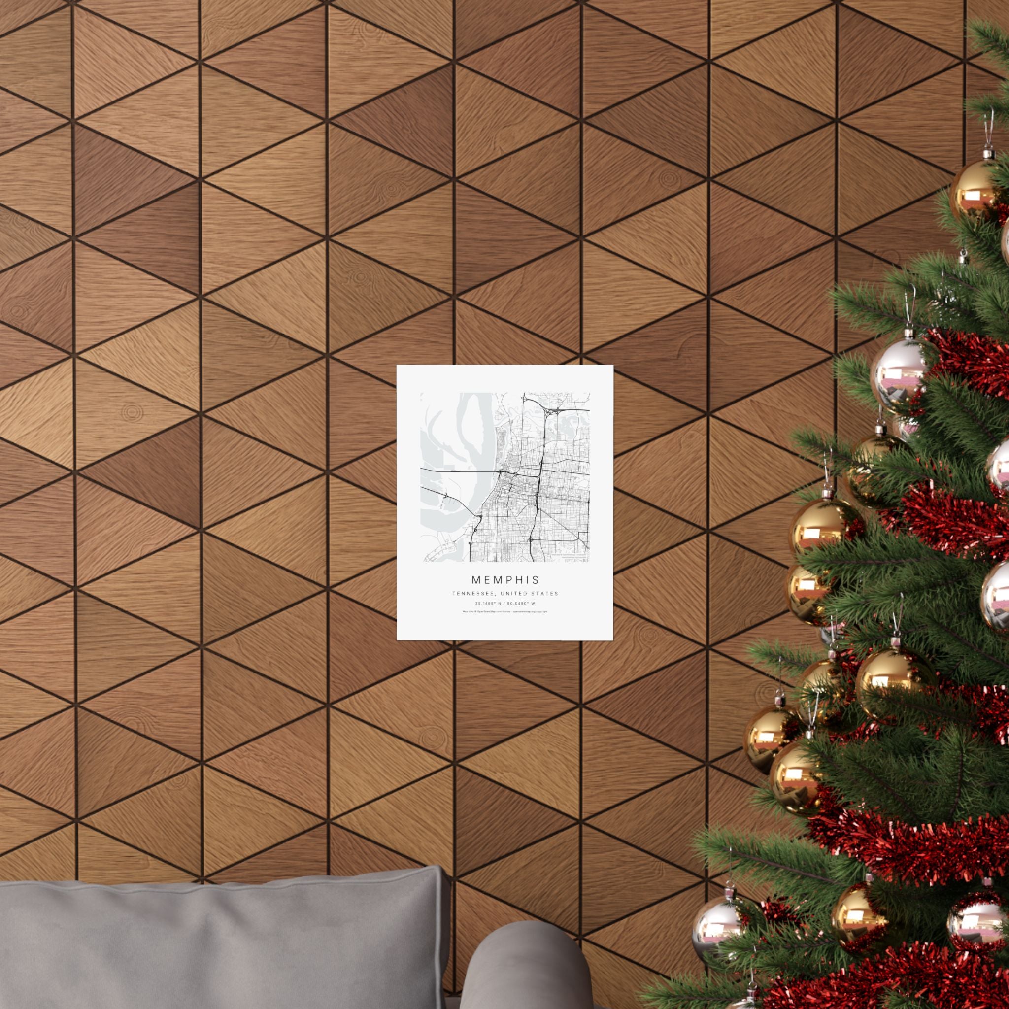 Memphis, Tennessee City Map Print — Minimalist Street Map Wall Art