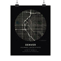 Denver, Colorado City Map Print — Noir Black Street Map Wall Art