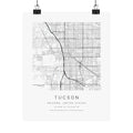 Tucson, Arizona City Map Print — Minimalist Street Map Wall Art